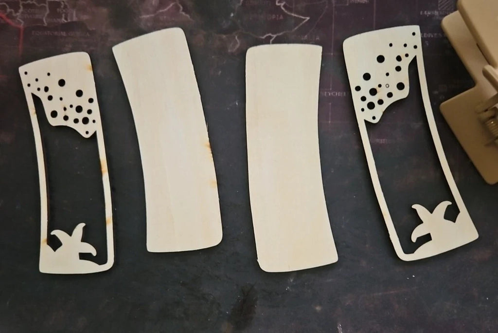 Handmade 3D Wood Cut Beach Life Hair Claw Clip 4" KIT