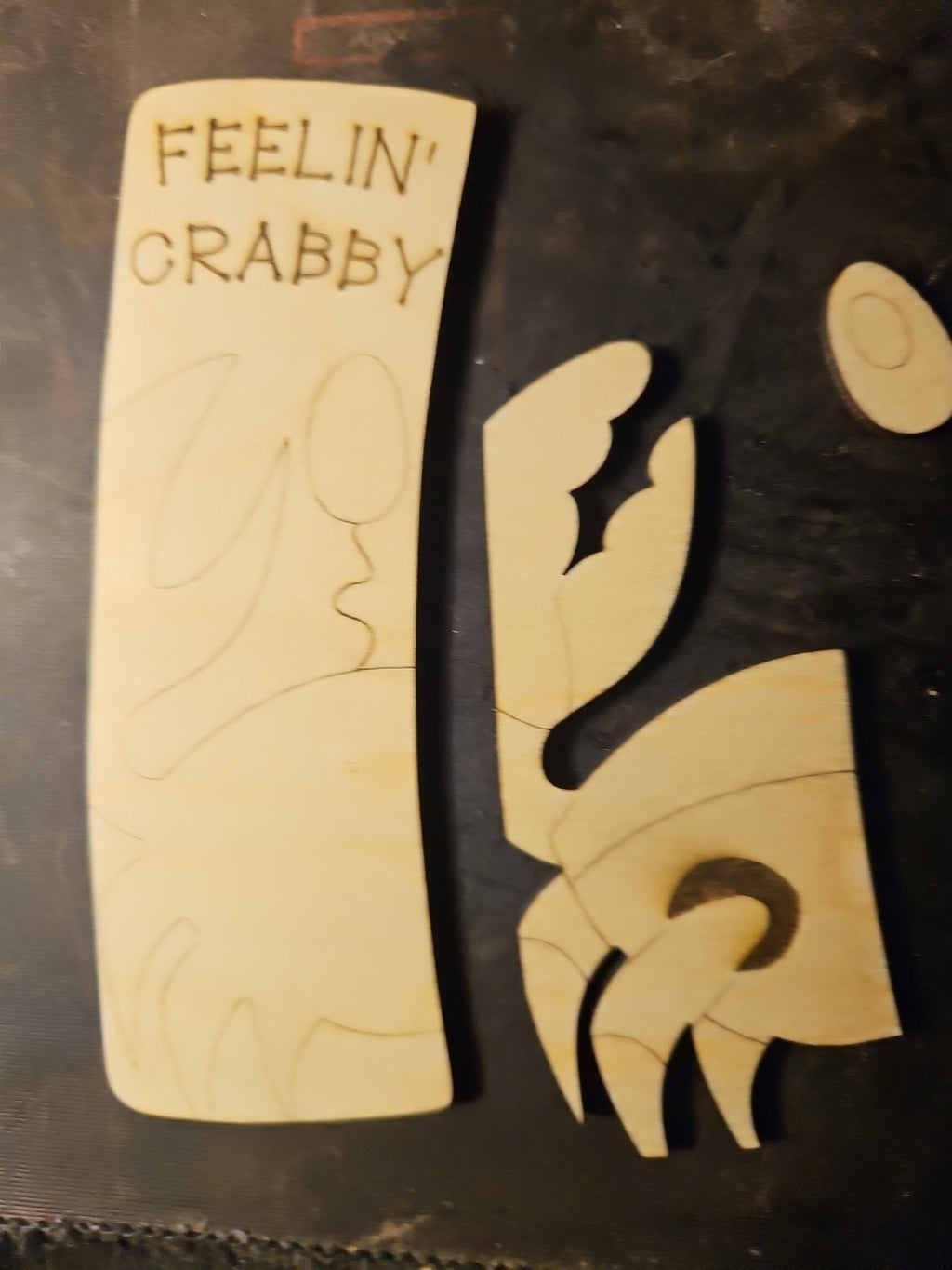 Handmade 3D Wood Cut Feeling Crabby Hair Claw Clip 4" KIT