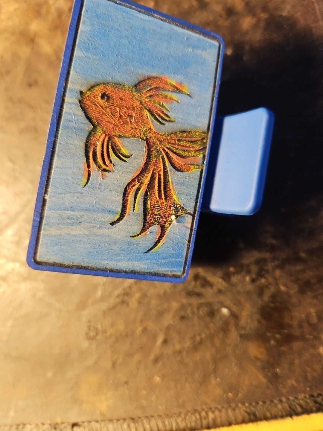 Handmade 2D Wood Cut Betta Fish Hair Claw Clip 2" Hand Painted and Assembled