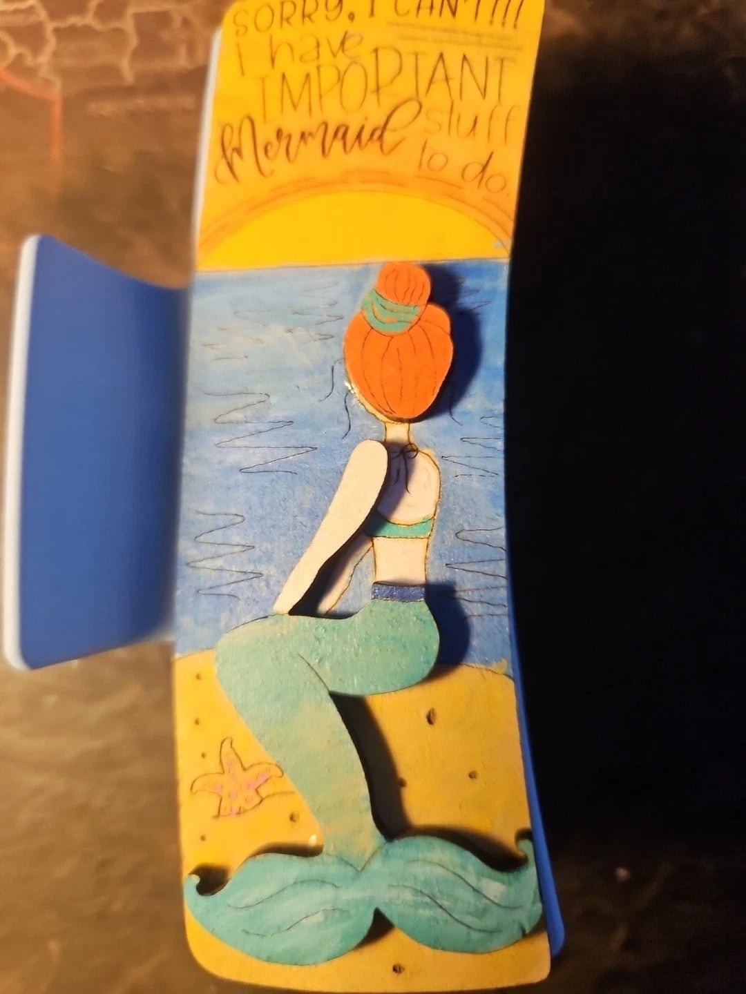 Handmade 3D Wood Cut Mermaid Hair Claw Clip 4" KIT