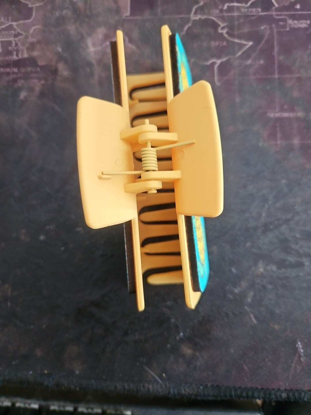 Handmade 2D Wood Cut Turtle Hair Claw Clip 4" Hand Painted and Assembled