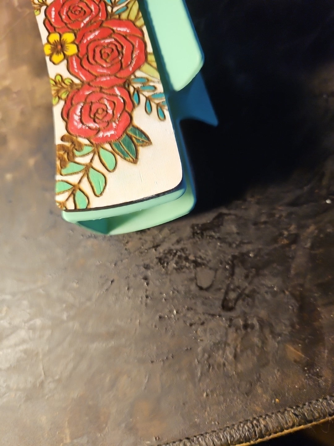 Handmade 2D Wood Cut Roses Hair Claw Clip 4" Assembled