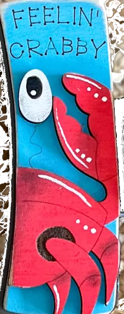 Handmade 3D Wood Cut Feeling Crabby Hair Claw Clip 4" KIT