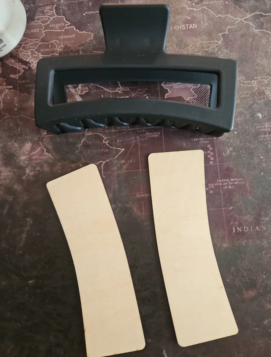 Handmade 2D Wood Cut Football Mom Claw Clip 5" KIT