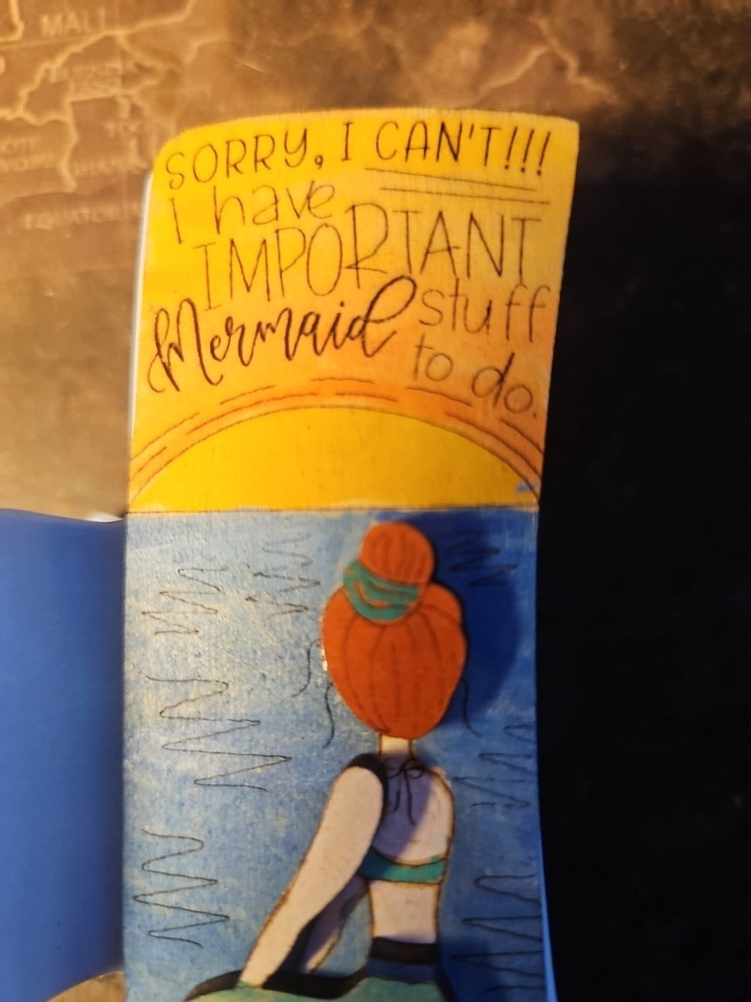 Handmade 3D Wood Cut Mermaid Hair Claw Clip 4" - Hand Painted and Assembled