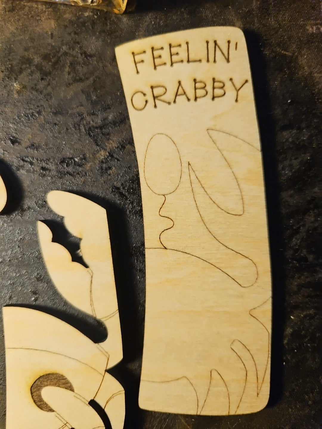 Handmade 3D Wood Cut Feeling Crabby Hair Claw Clip 4" KIT