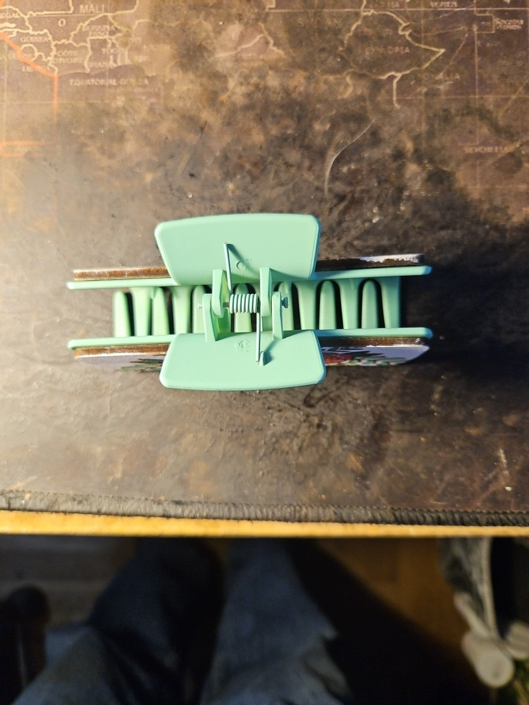 Handmade 2D Wood Cut Roses Hair Claw Clip 4" Assembled