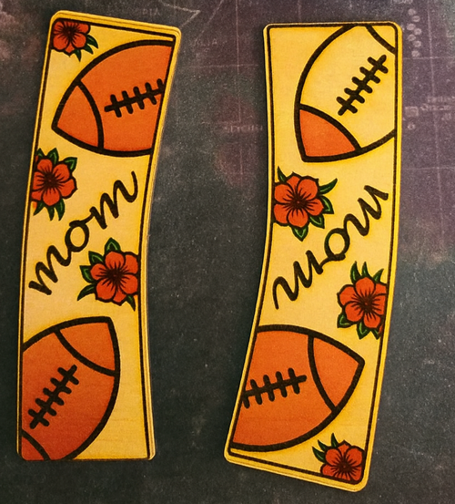 Handmade 2D Wood Cut Football Mom Claw Clip 5" KIT