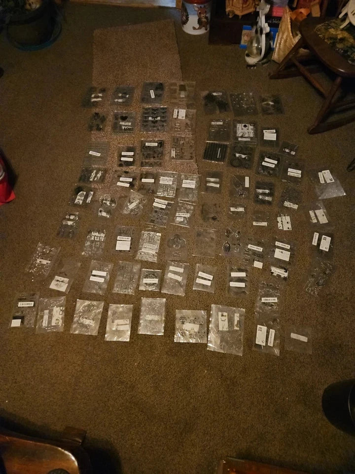 Lot of 73 Sets of Various Clear Rubber Stamps Poly Cling- Stampers Dream!