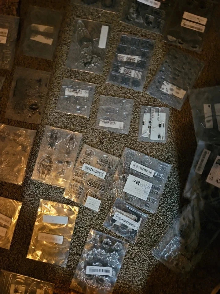 Lot of 73 Sets of Various Clear Rubber Stamps Poly Cling- Stampers Dream!