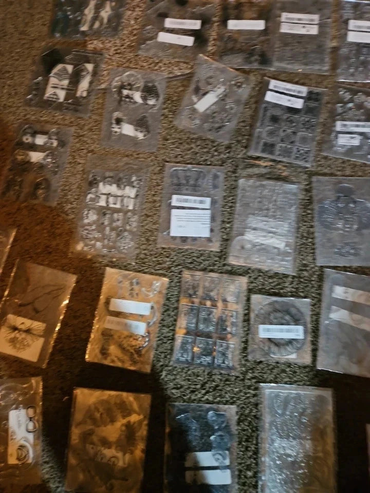 Lot of 73 Sets of Various Clear Rubber Stamps Poly Cling- Stampers Dream!