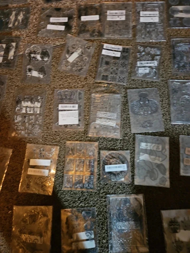 Lot of 73 Sets of Various Clear Rubber Stamps Poly Cling- Stampers Dream!